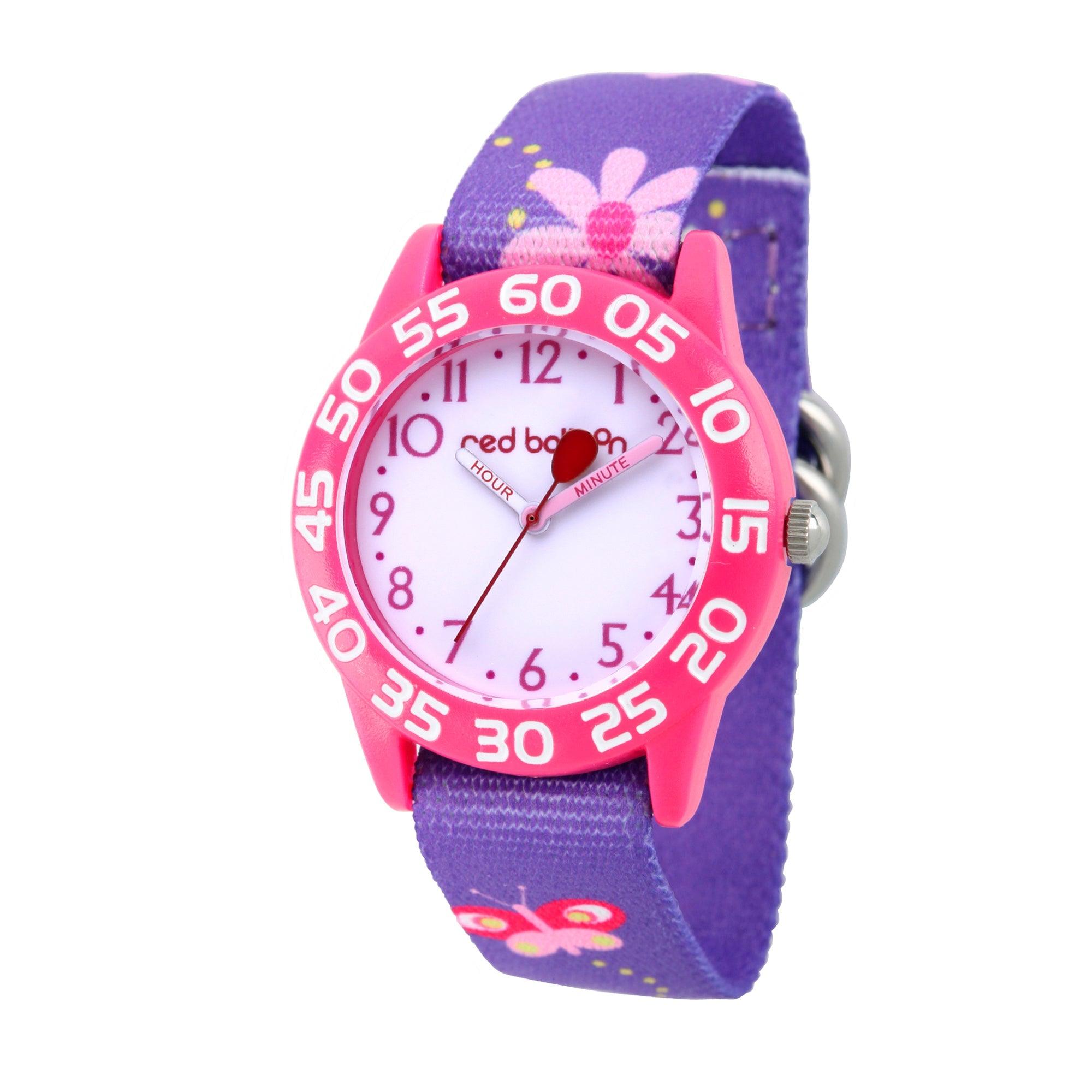 Red Balloon Time Teacher Girls Basic Pink Resin Purple Nylon - ewatchfactory
